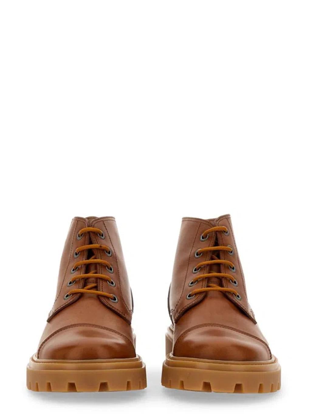 TOD'S Lace-up Ankle Boots In Brown Product Image