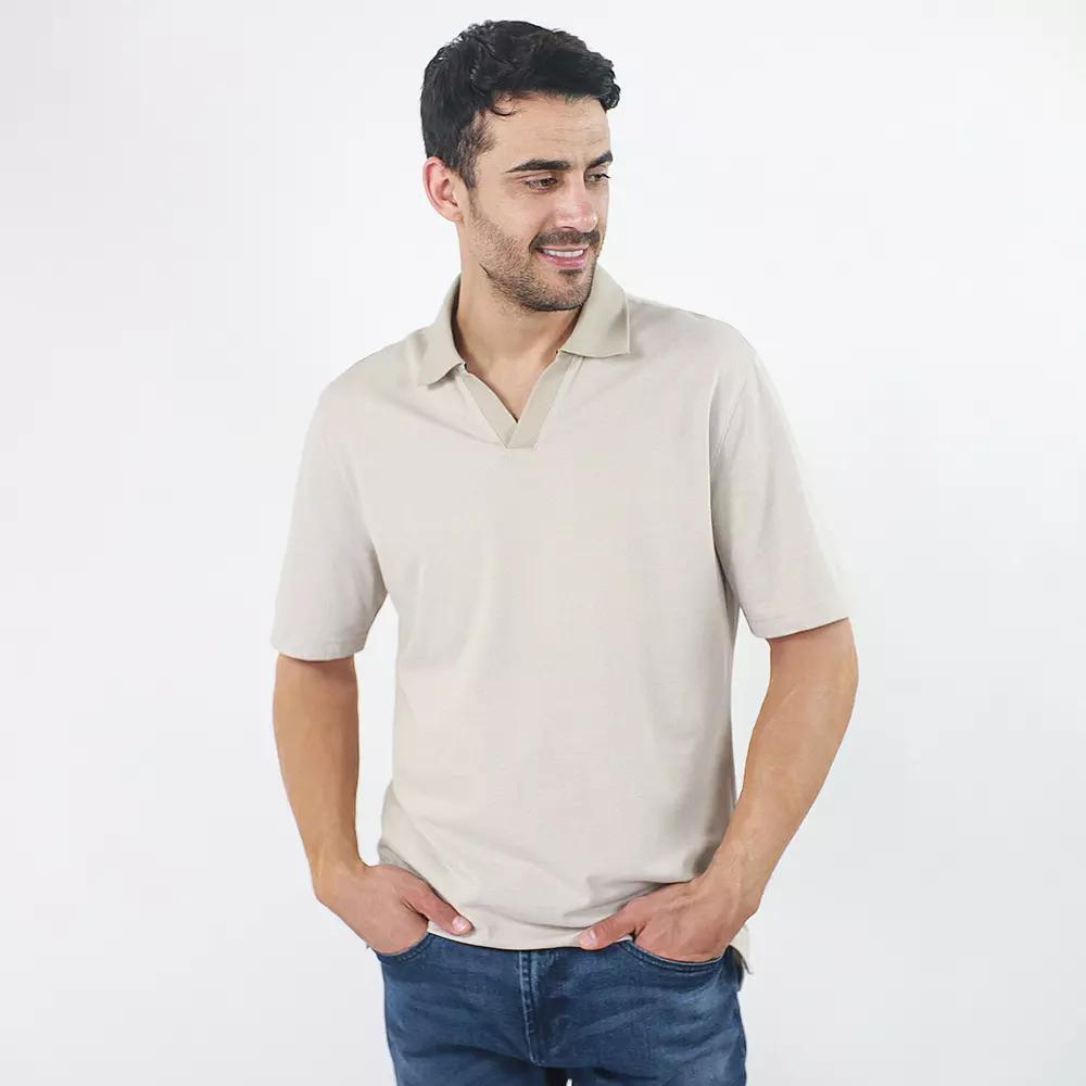 Men's JACHS NY Short Sleeve Lightweight Knit Oxford Polo, Size: XL, Blue Product Image