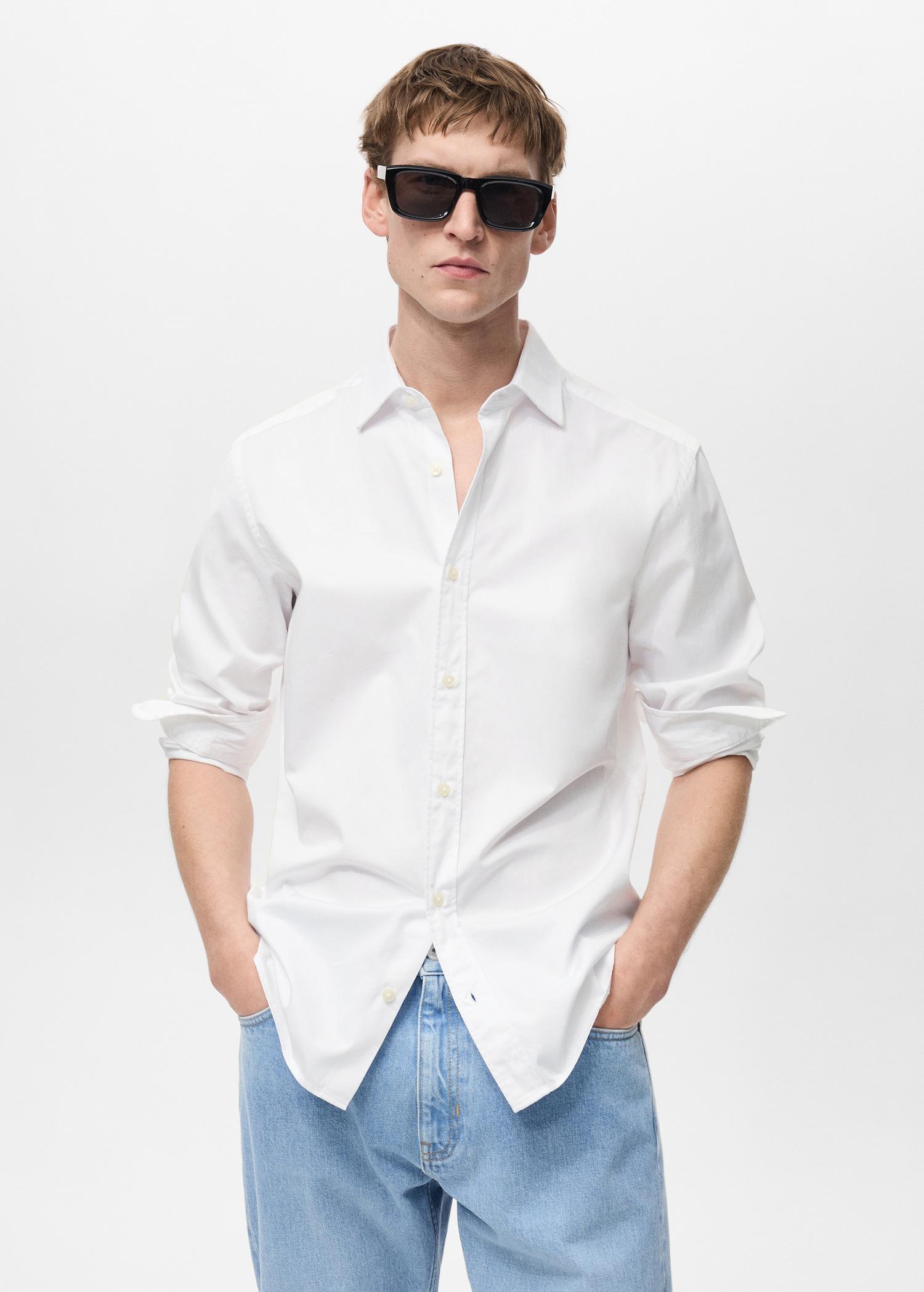 100% cotton regular fit shirt - Men | MANGO USA Product Image