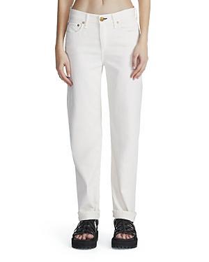 rag & bone Dre Featherweight Low Rise Ankle Straight Jeans in Ecru Product Image