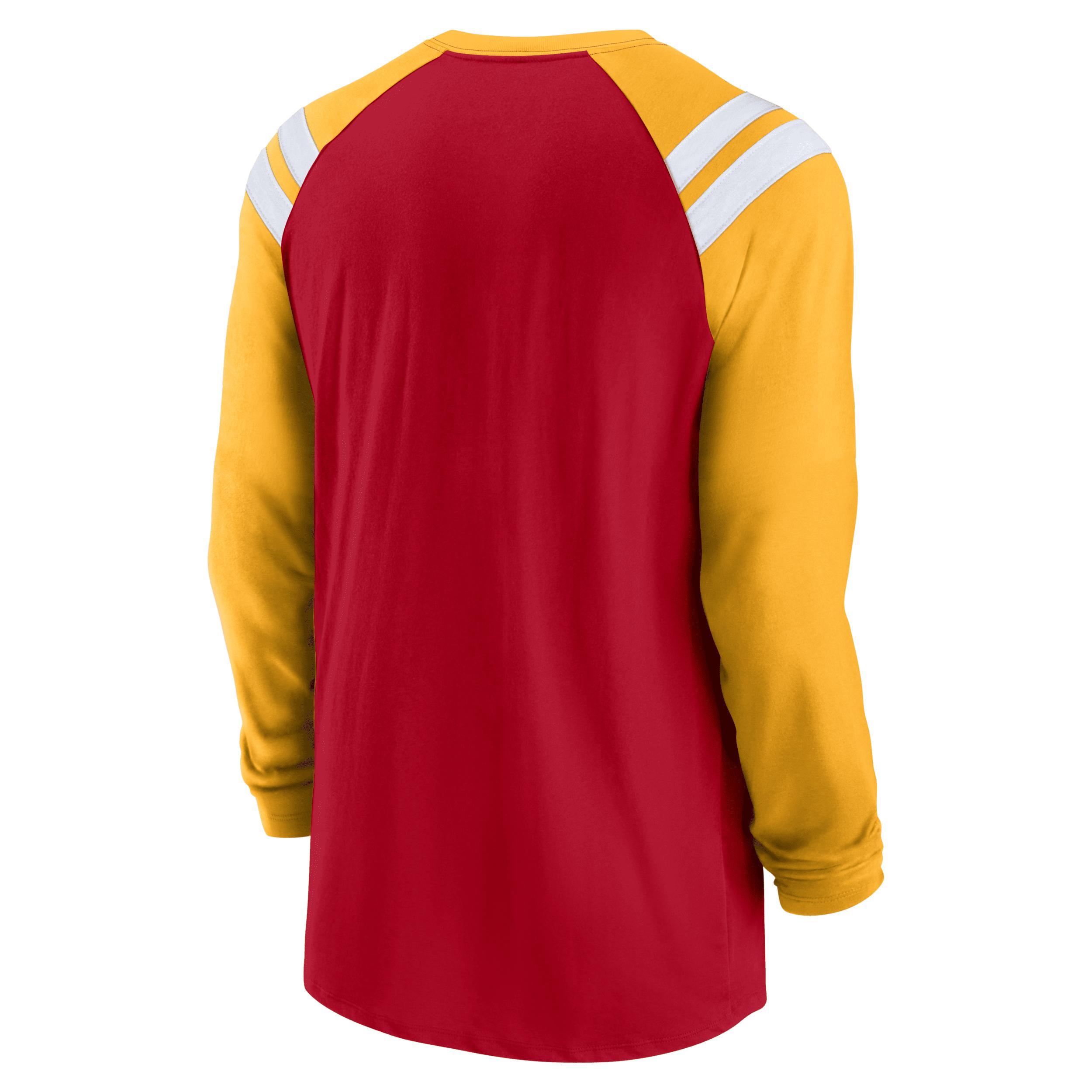 Mens Nike Black/Silver Las Vegas Raiders Throwback Raglan Long Sleeve T-Shirt Product Image
