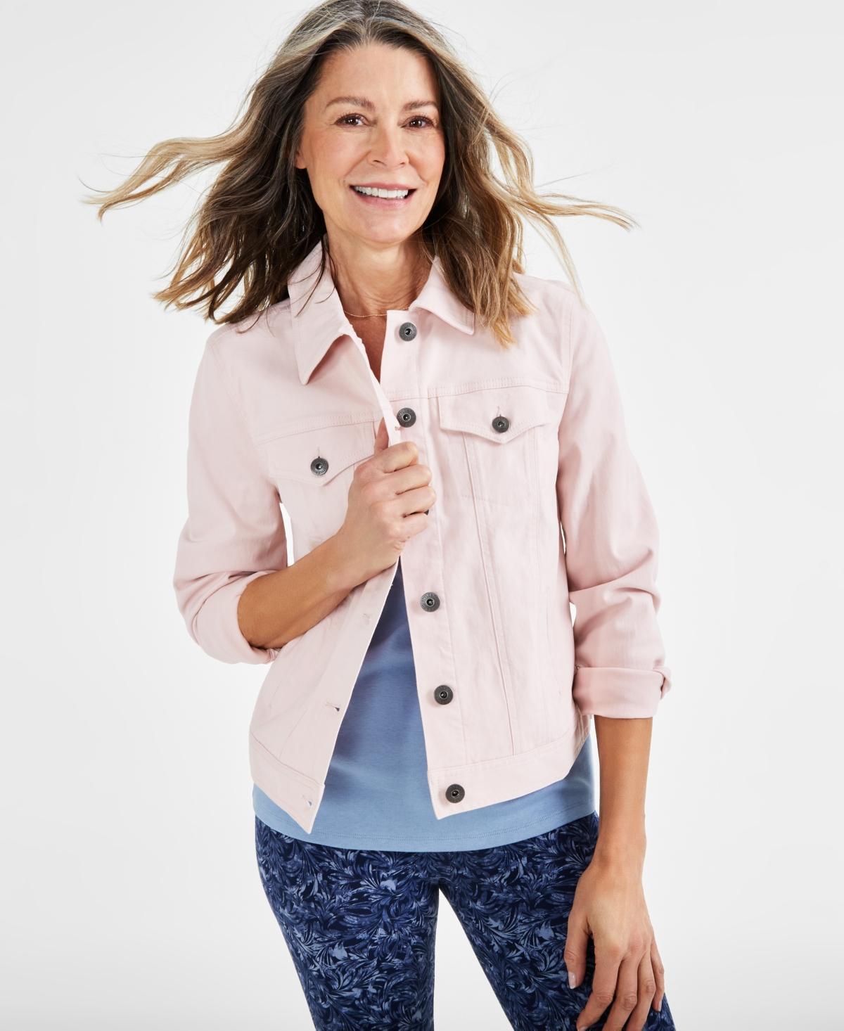 Style & Co Womens Classic Denim Jacket, Regular & Petite, Created for Macys Product Image