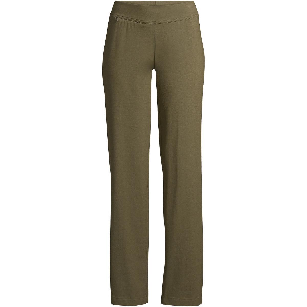 Plus Size Lands' End Starfish Pull-On Straight-Leg Pants, Women's, Size: 1XL, Green Moss Product Image
