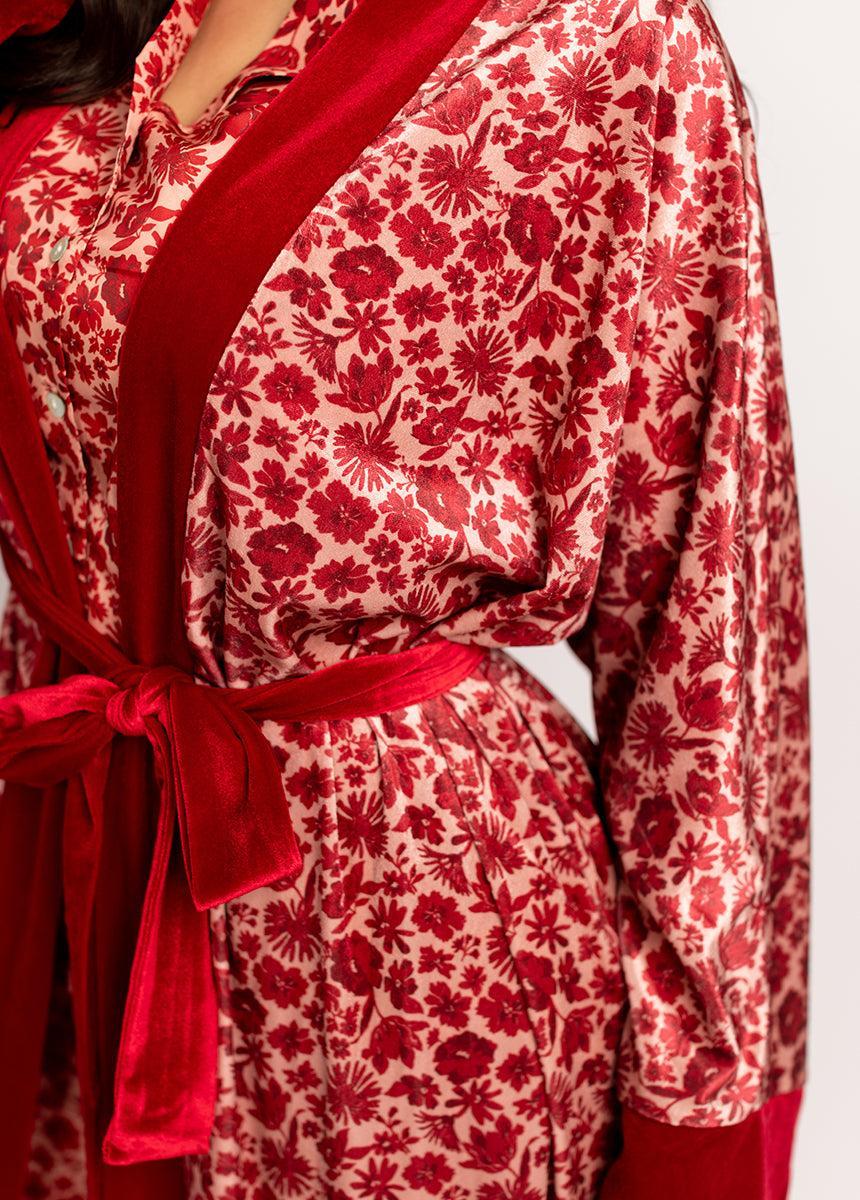 Lyana PJ Set in Red Floral Female Product Image
