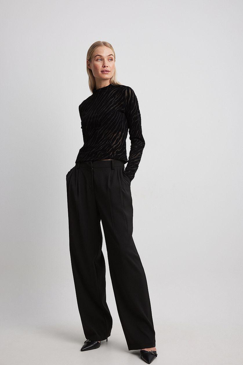 High Neck Burn Out Velvet Top Product Image