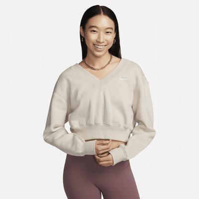 Nike Sportswear Phoenix Fleece Women's Cropped V-Neck Top Product Image