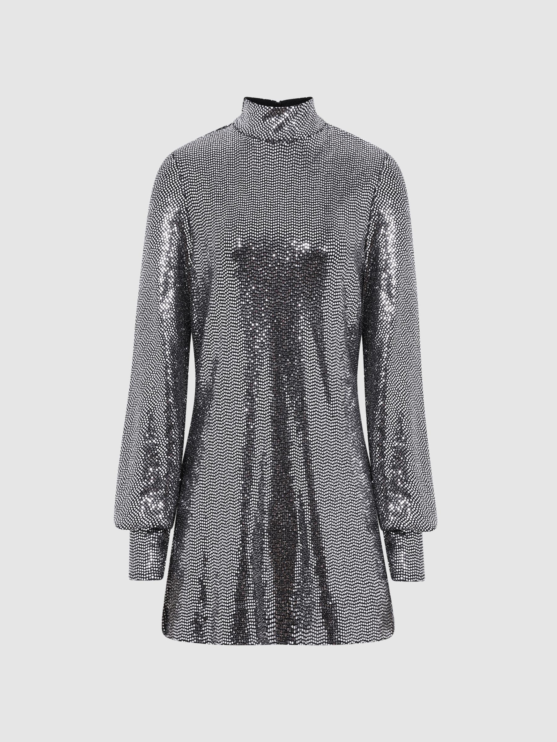 Sequin Occasion Top in Silver Product Image