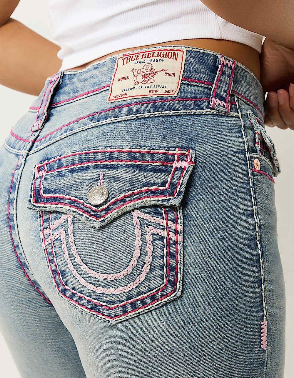 TRUE RELIGION Becca Mid Rise Super T Womens Bootcut Jeans Product Image