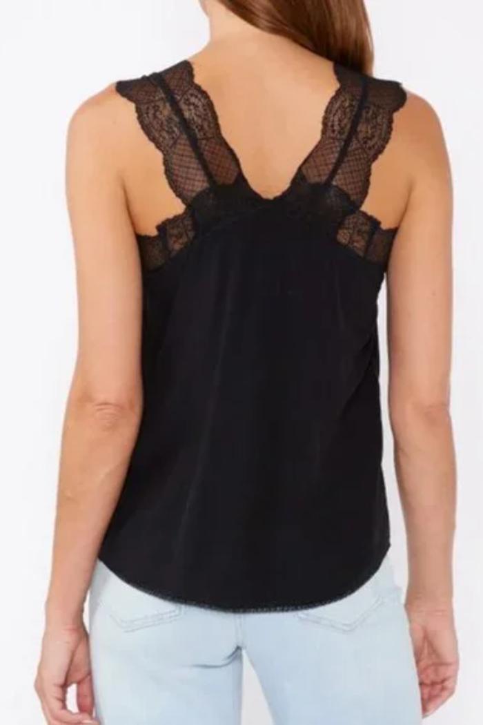 Scallop Lace Trim V-Neck Tank Top Product Image