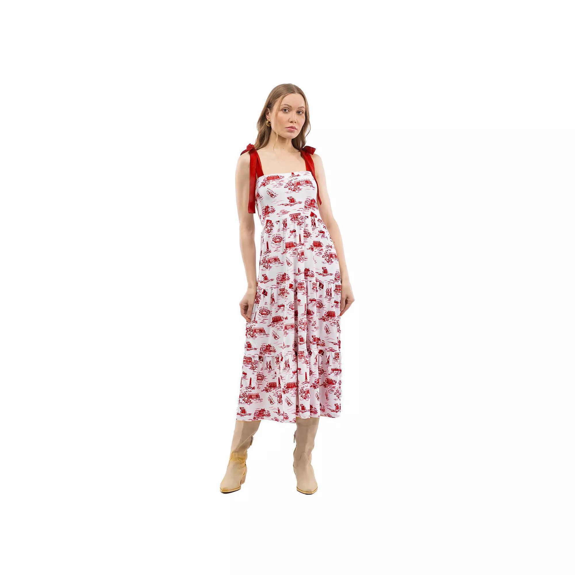 Women's Smith & Quinn  Crimson Alabama Crimson Tide Tied Shoulder Tiered Maxi Dress, Size: Small Product Image