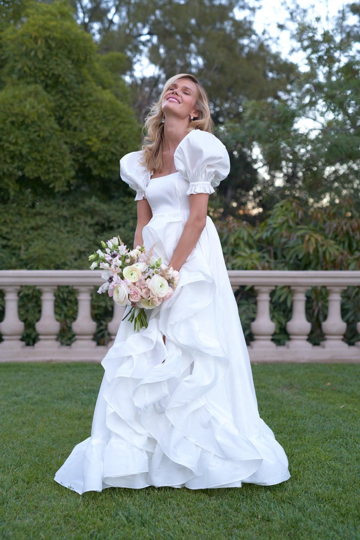 The Ivory Recycled Ruffle Gown Product Image
