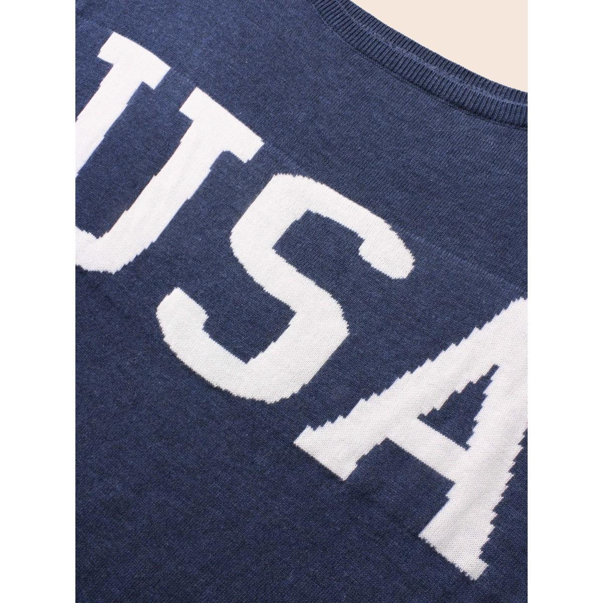 Plus Size Supersoft Essentials USA Boat Neck Pullover Indigo Women Casual Loose Long Sleeve Boat Neck Everyday Pullovers BloomChic 28/5X Product Image