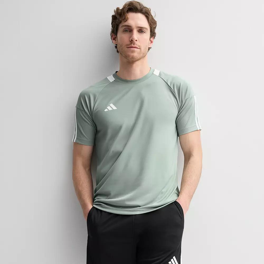 Men's adidas Sereno 3-Stripes AEROREADY Sportswear T-Shirt, Size: XXL, Wonder Silver Product Image