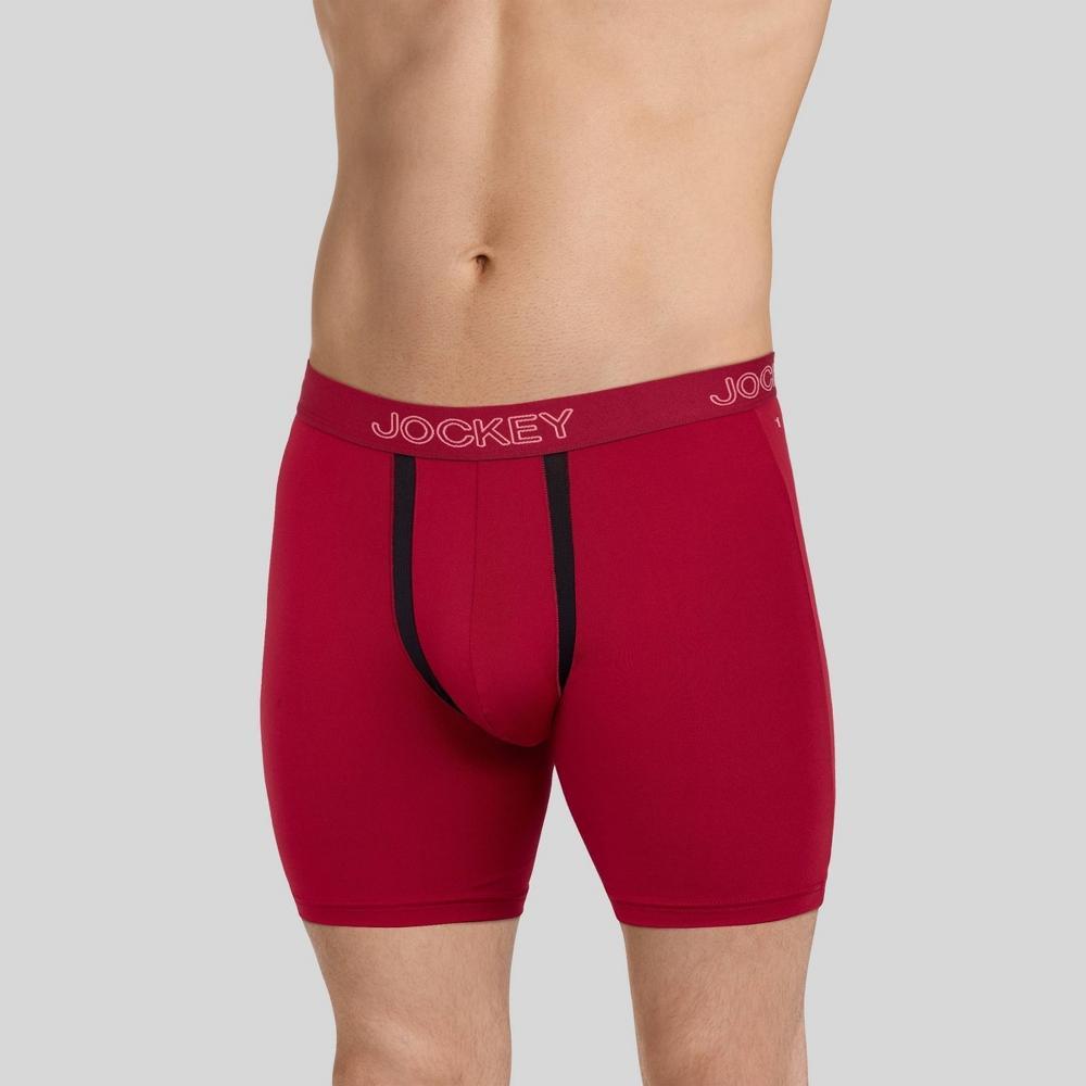 Jockey Generation™ Men's No Chafe Pouch Microfiber Boxer Briefs 3pk - Dark Teal/Navy/Palm Print - L: Tagless, Lightweight, Pull-On Product Image