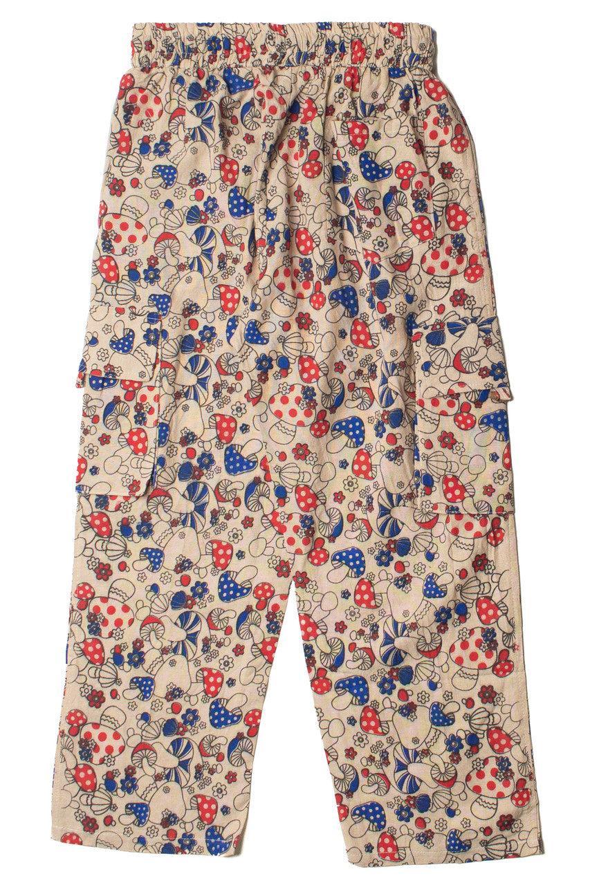 Red & Blue Mushroom Floral Cargo Pants Product Image