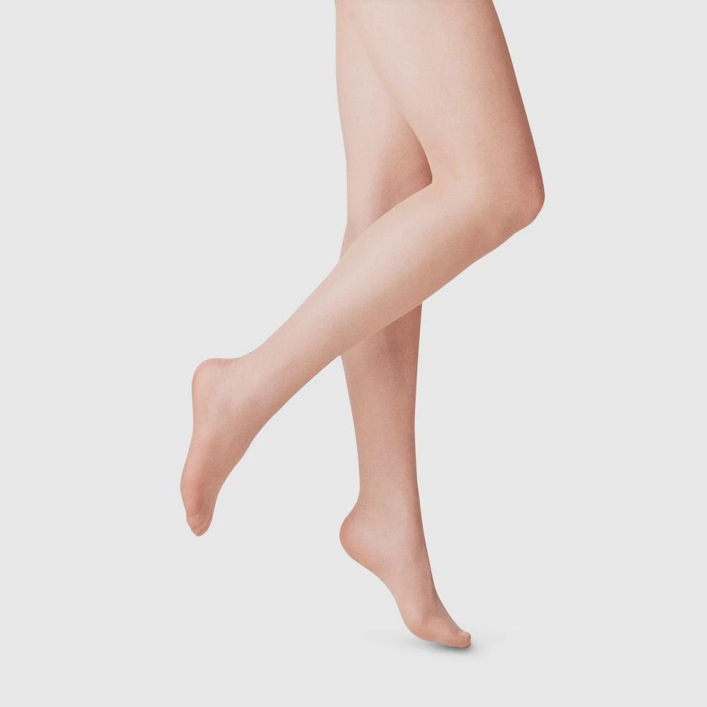 Womens 20D Light Sheer Sparkle - A New Day Sand M/L: High Waisted Nylon Spandex Tights, Tagless, Closed Toe Product Image