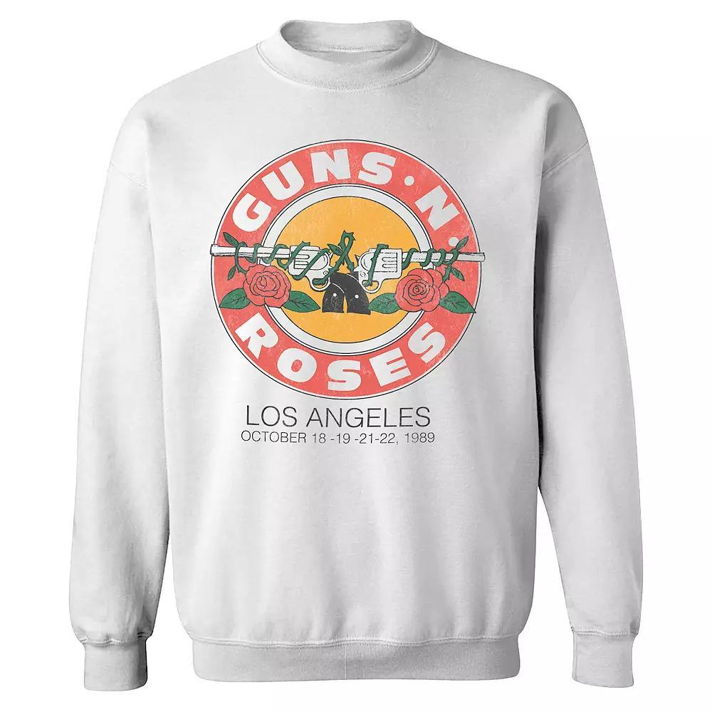 Men's Guns n' Roses Bullet LA 89 Sweatshirt, Size: Large, White Product Image
