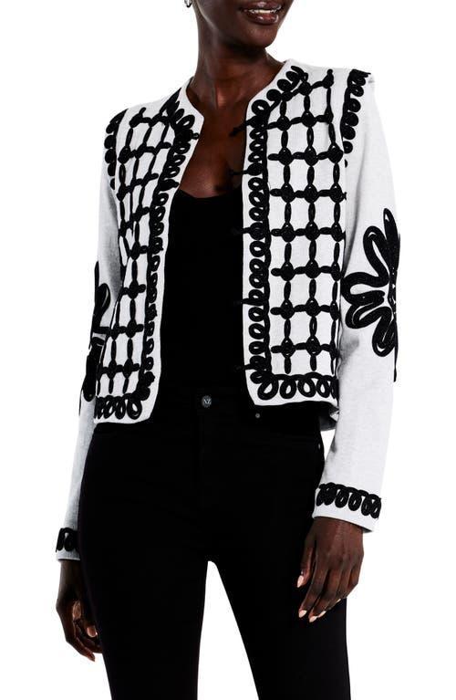 Womens Romantic Soutache Floral Knit Jacket Product Image
