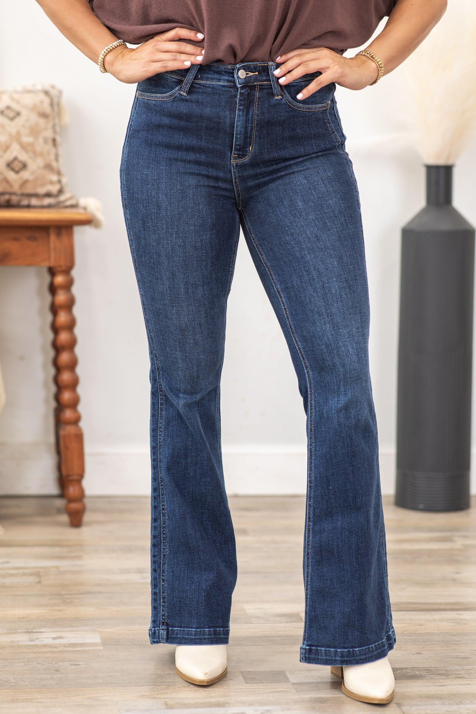 Judy Blue Angled Side Seam Detail Flair Jean Product Image