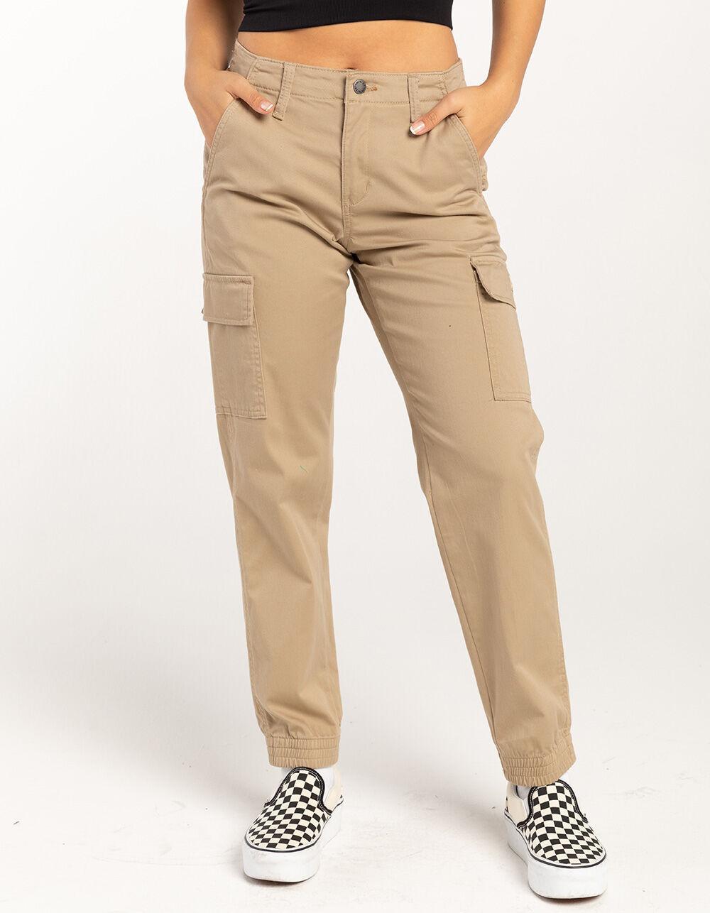 DICKIES Womens Cargo Jogger Pants - KHAKI Product Image