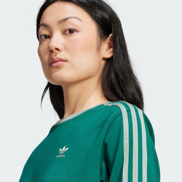 adidas Adicolor 3-Stripes Regular Long Sleeve Tee Black S Womens Product Image