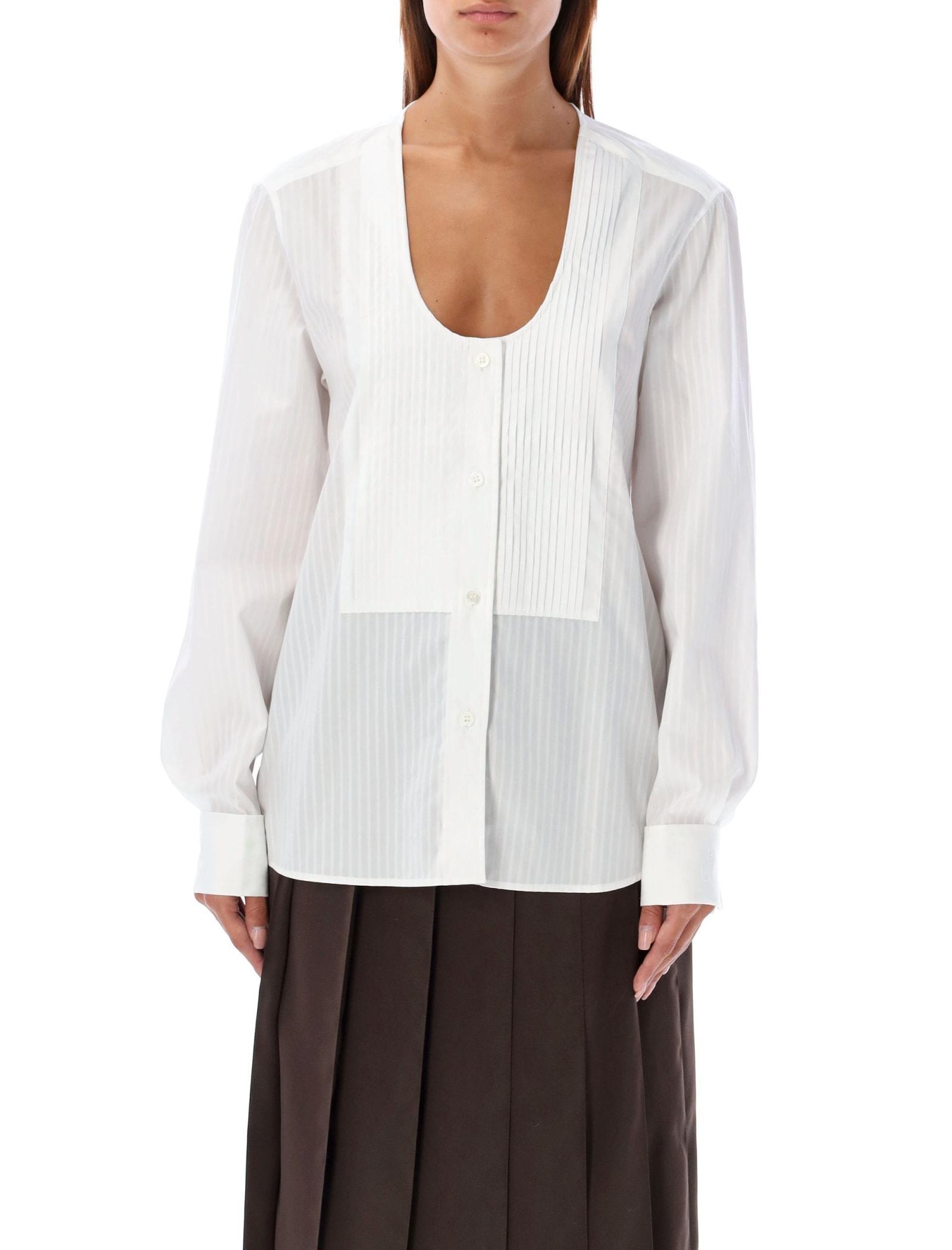 JW ANDERSON J. W. Anderson Pintuck Bib Shirt In White Product Image