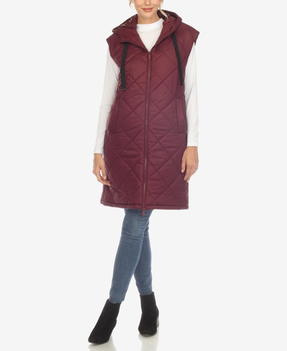 Women's Diamond Quilted Hooded Puffer Vest Product Image