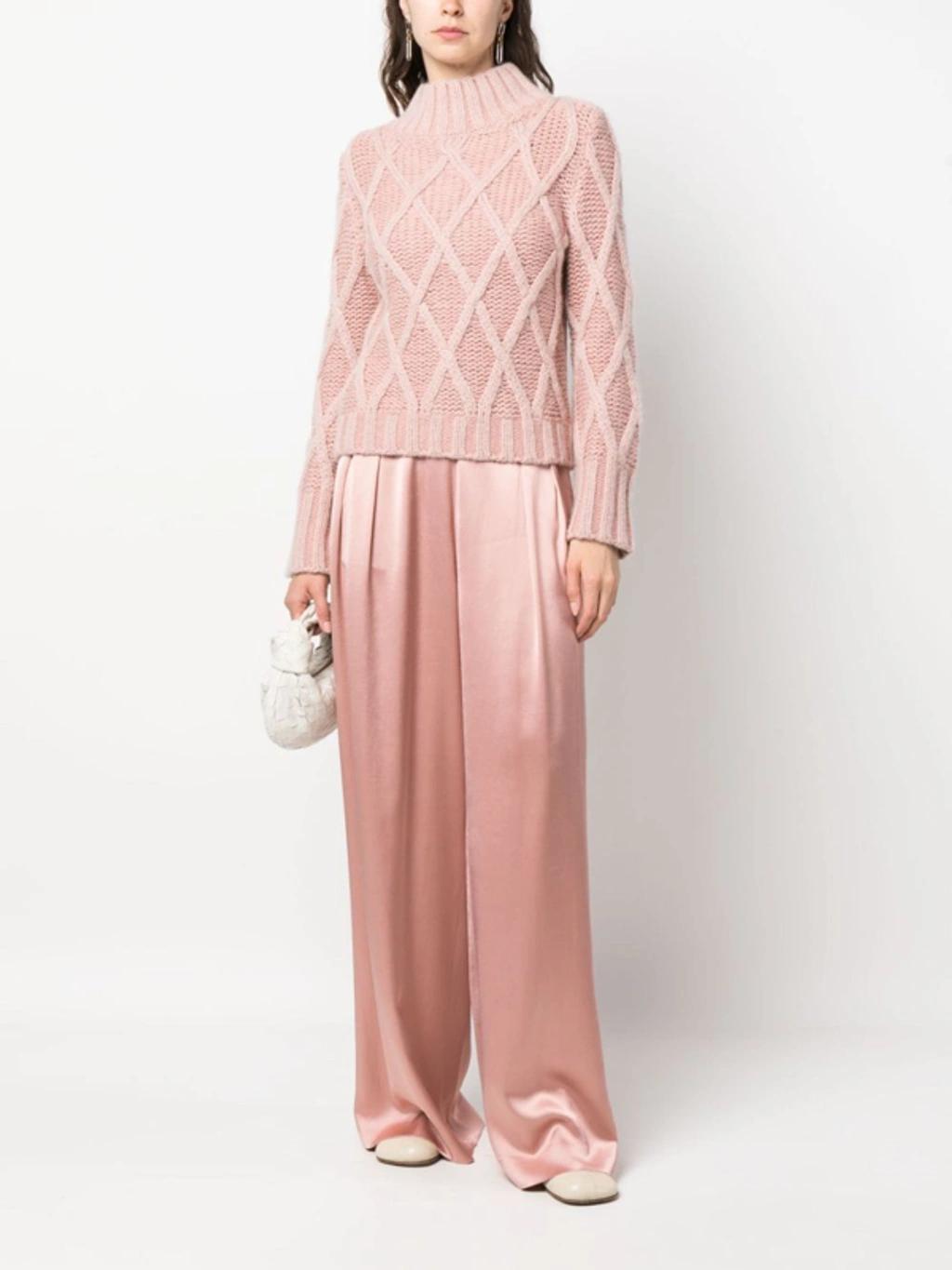 FABIANA FILIPPI Pleated Wide-leg Satin Trousers In Rosa Medio Product Image