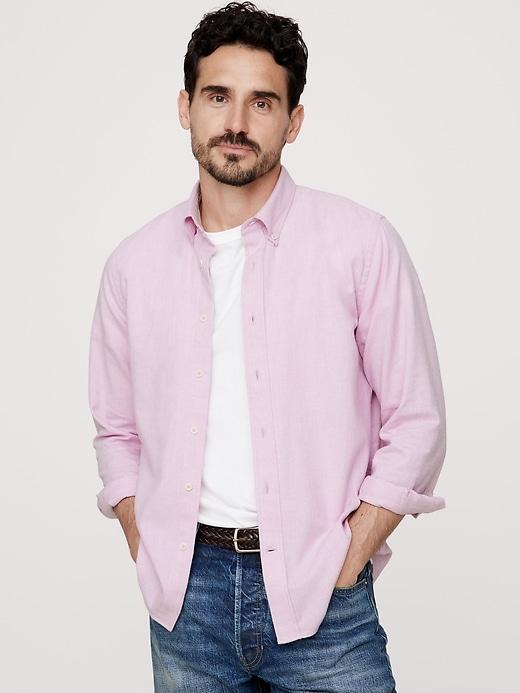 Standard-Fit Cotton Flannel Shirt Product Image