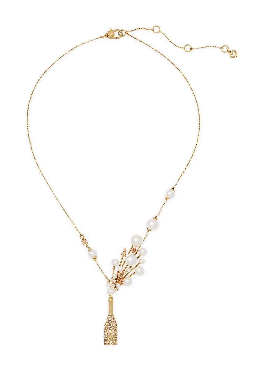 kate spade new york Cheers To That Short Pendant Crystal Pearl Statement Necklace Product Image