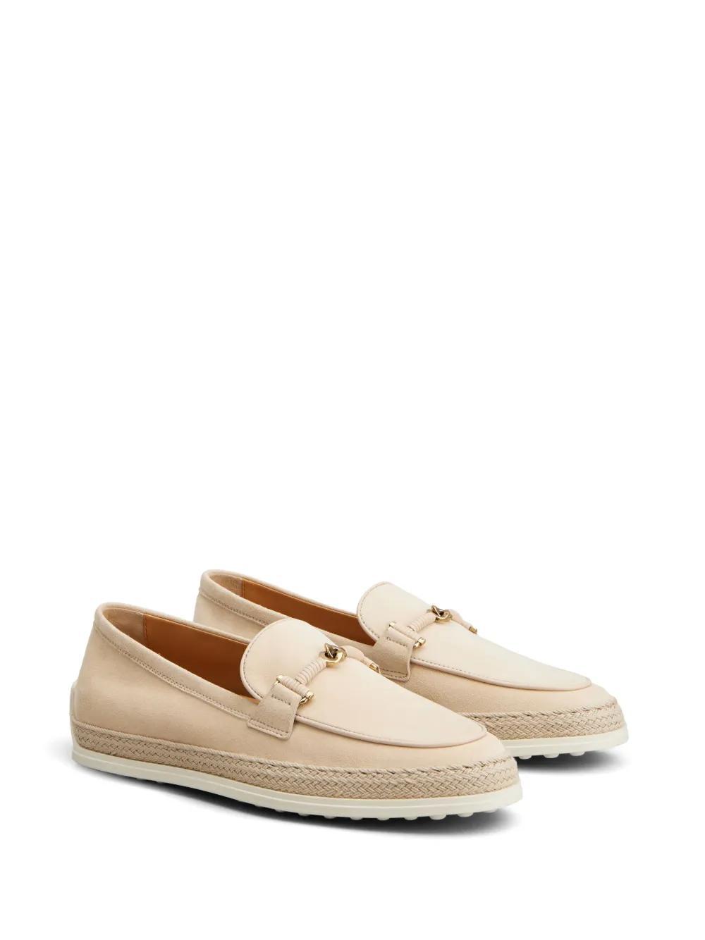 TOD'S Gomma Leather Loafers In Neutrals Product Image
