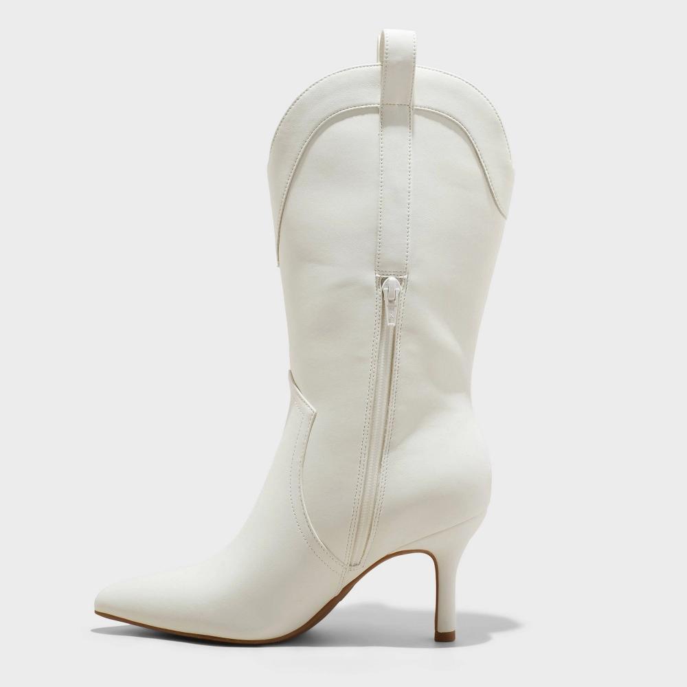 Women's Bryce Heeled Western Cowboy Boots with Memory Foam Insole - Wild Fable™ 6: Knee High, Stiletto Heel, Zipper Closure Product Image
