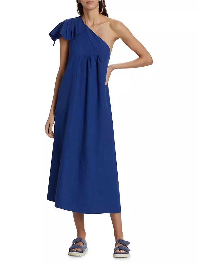 Leaf One-Shoulder Midi Dress Product Image