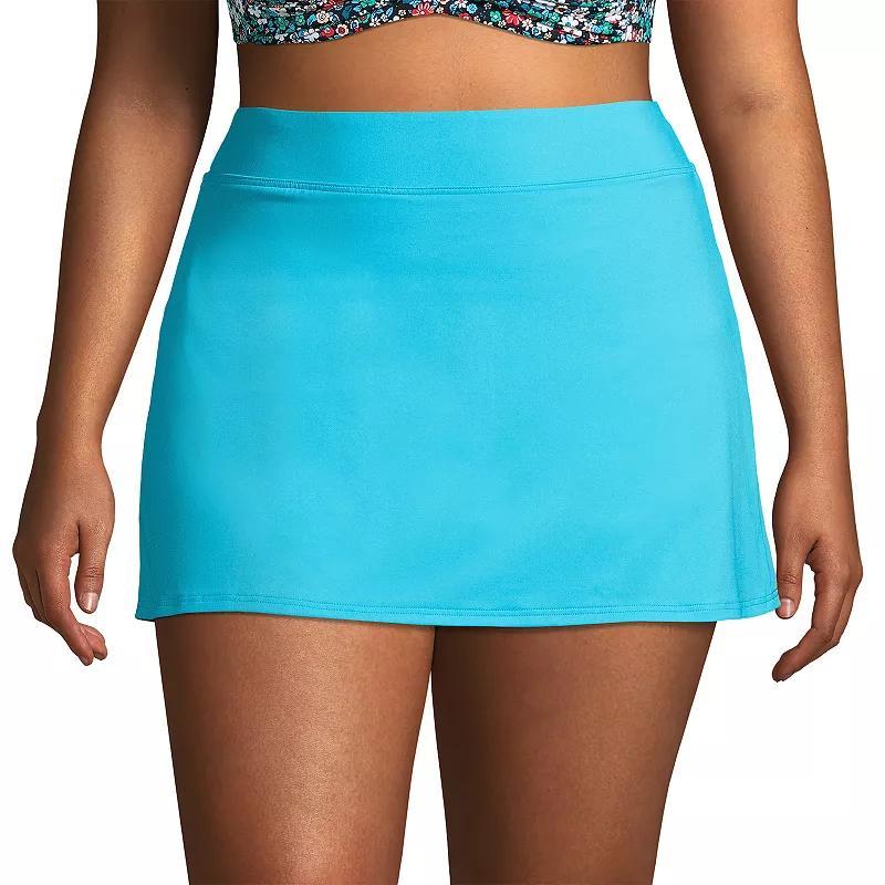 Plus Size Lands End UPF 50 Tummy Slimmer Swim Skirt, Womens Fresh Green Product Image
