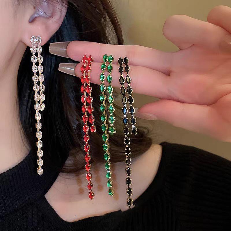 Set: CZ Lariat Necklace + Dangle Earring Product Image