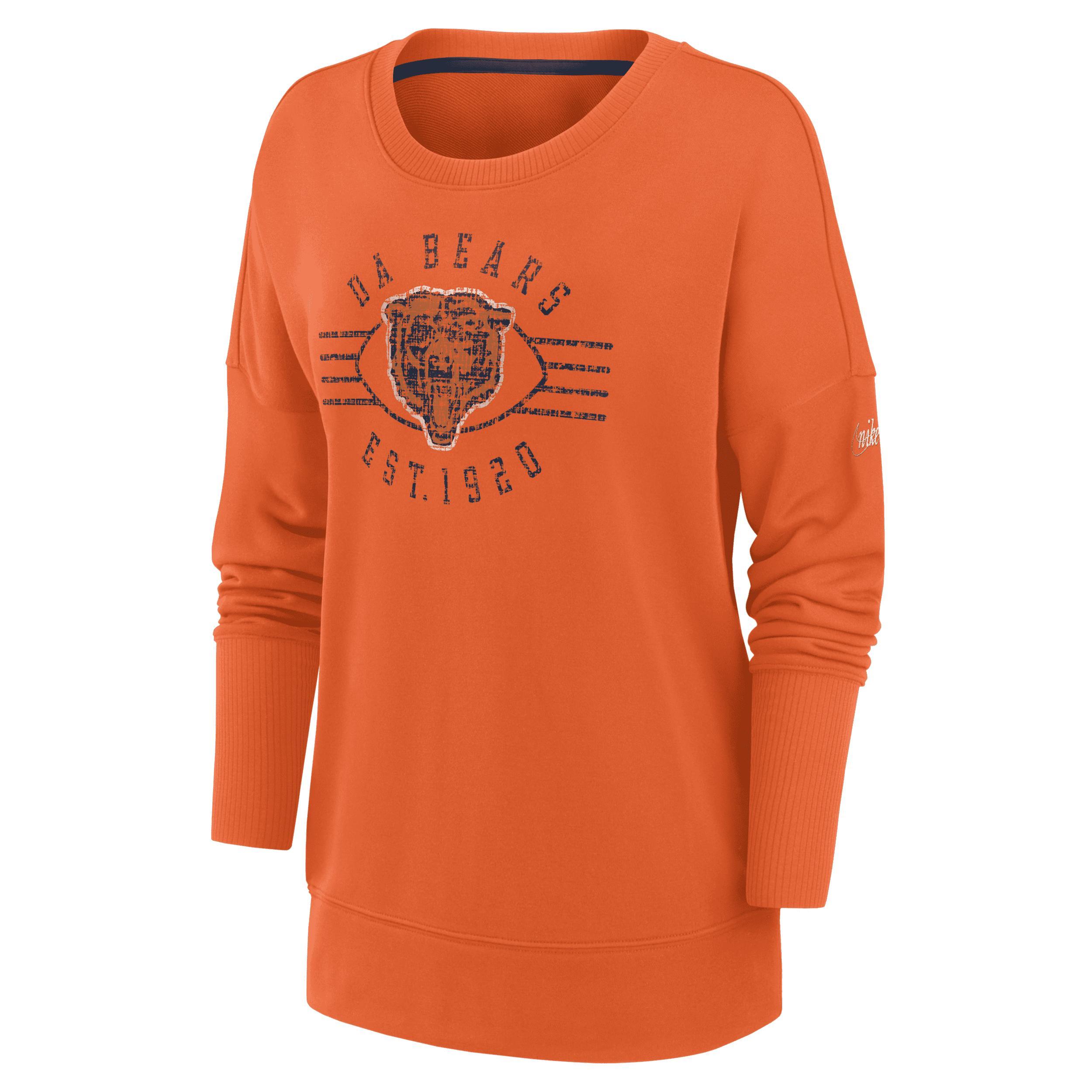 Women's Nike Orange Chicago Bears Rewind Playback Icon Performance Pullover Sweatshirt, Size: Medium Product Image