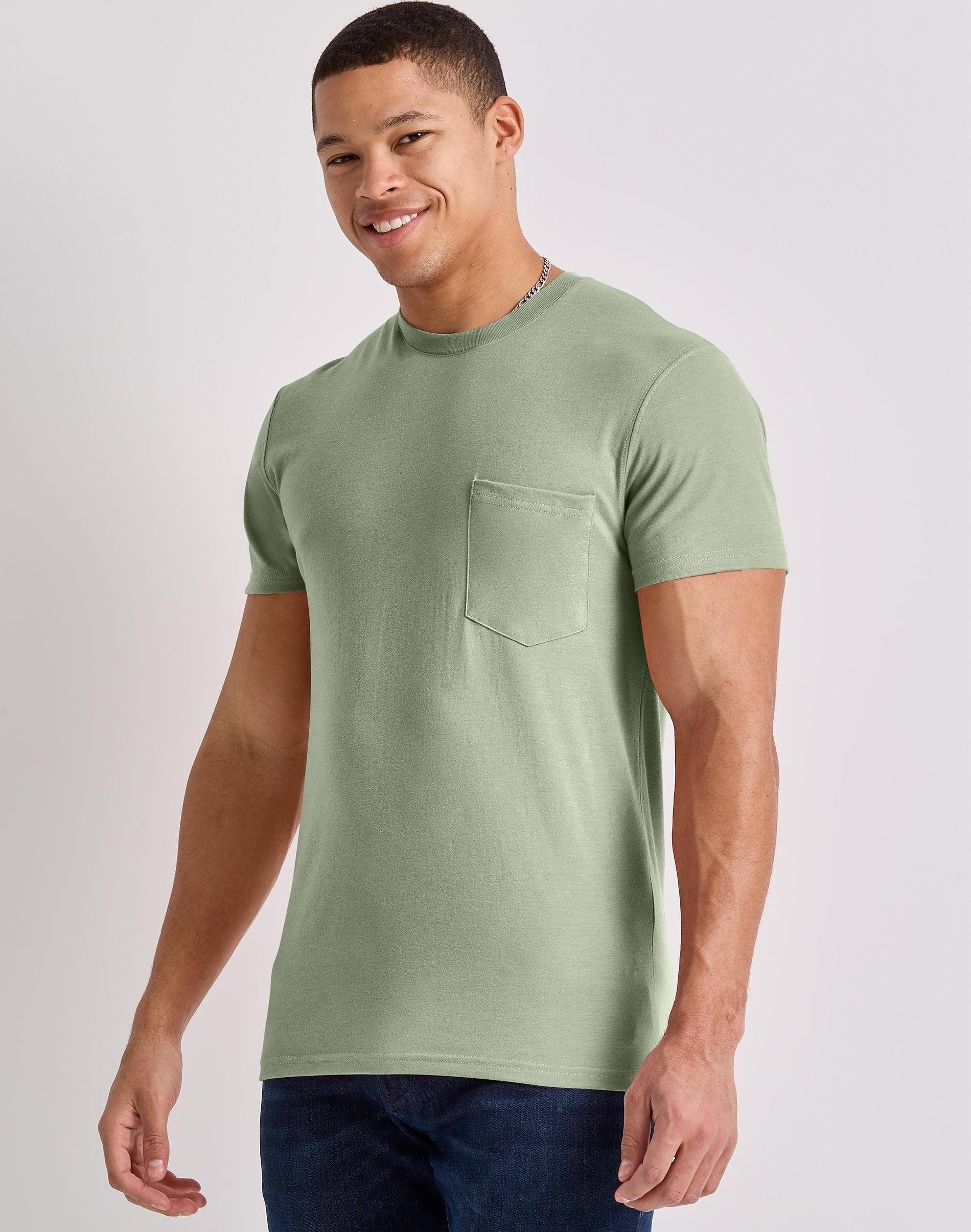 Hanes Originals Mens Cotton Pocket T-Shirt Athletic Navy Heather S Product Image