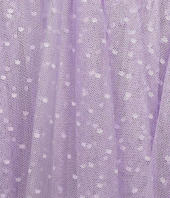 Next Up Solid Dot Mesh Sweetheart Neck Twist Front Adjustable Spaghetti Strap Tiered Ruffle Dress Product Image