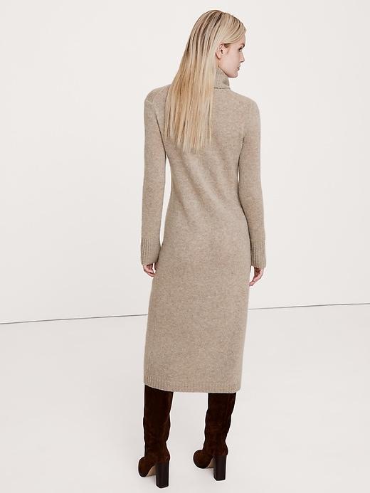Cashmere Turtleneck Midi Sweater Dress Product Image