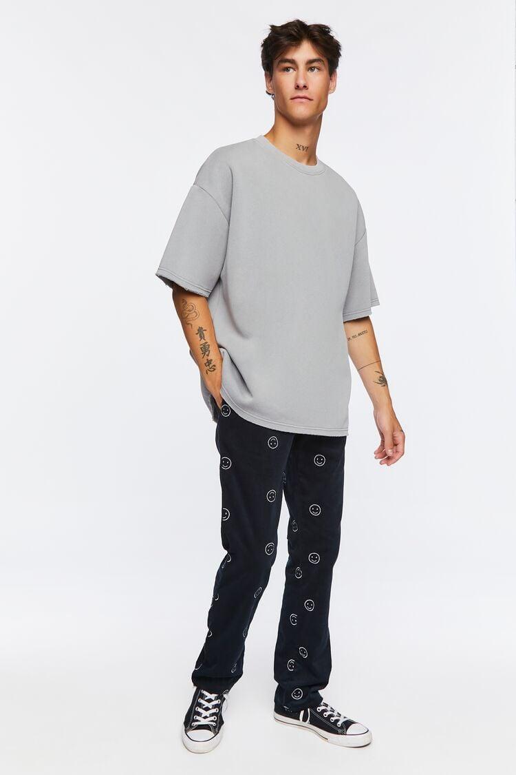 Happy Face Corduroy Drawstring Pants | Forever 21 Product Image