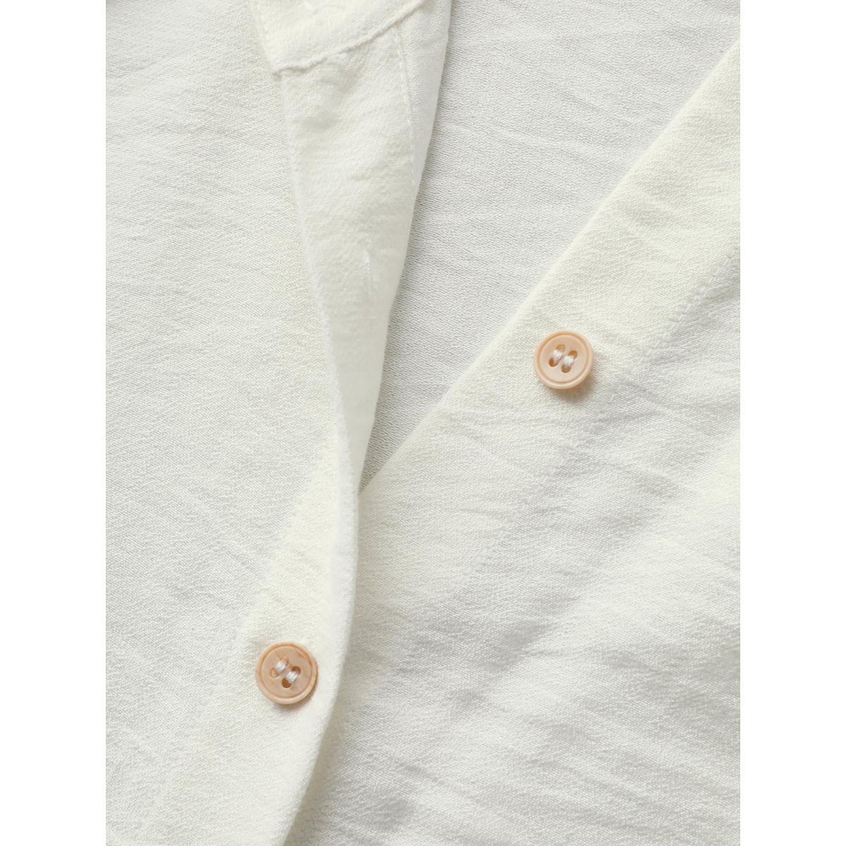 Plus Size Ivory Front-Open Long Basic Blouse Women Long Sleeve Shirt collar Vacation Blouses BloomChic 18-20/2X Product Image