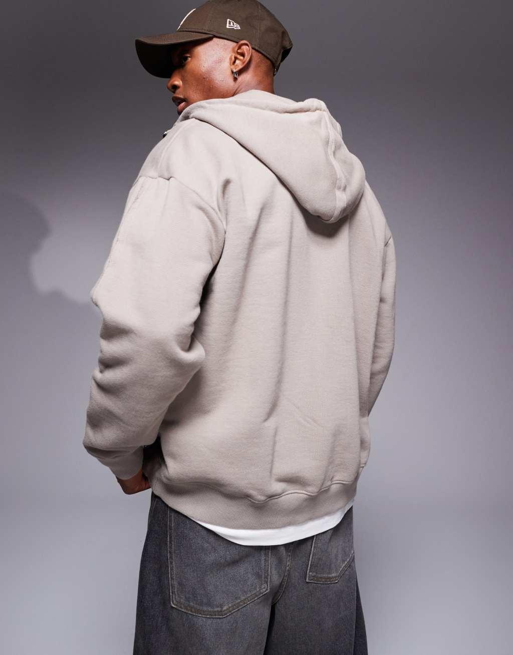 Liquor N Poker utility hoodie in mauve  Product Image