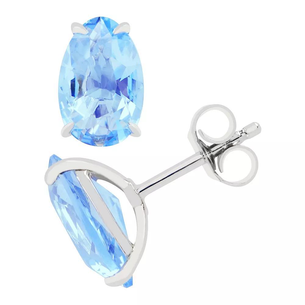 SIRI USA by TJM Sterling Silver Simulated Quartz Rock Candy Oval Stud Earrings, Women's Product Image