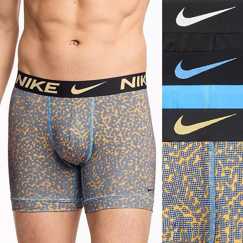 Men's Nike Dri-FIT Essential 3-pack Microfiber Boxer Briefs, Size: Medium, Blue Topaz Product Image