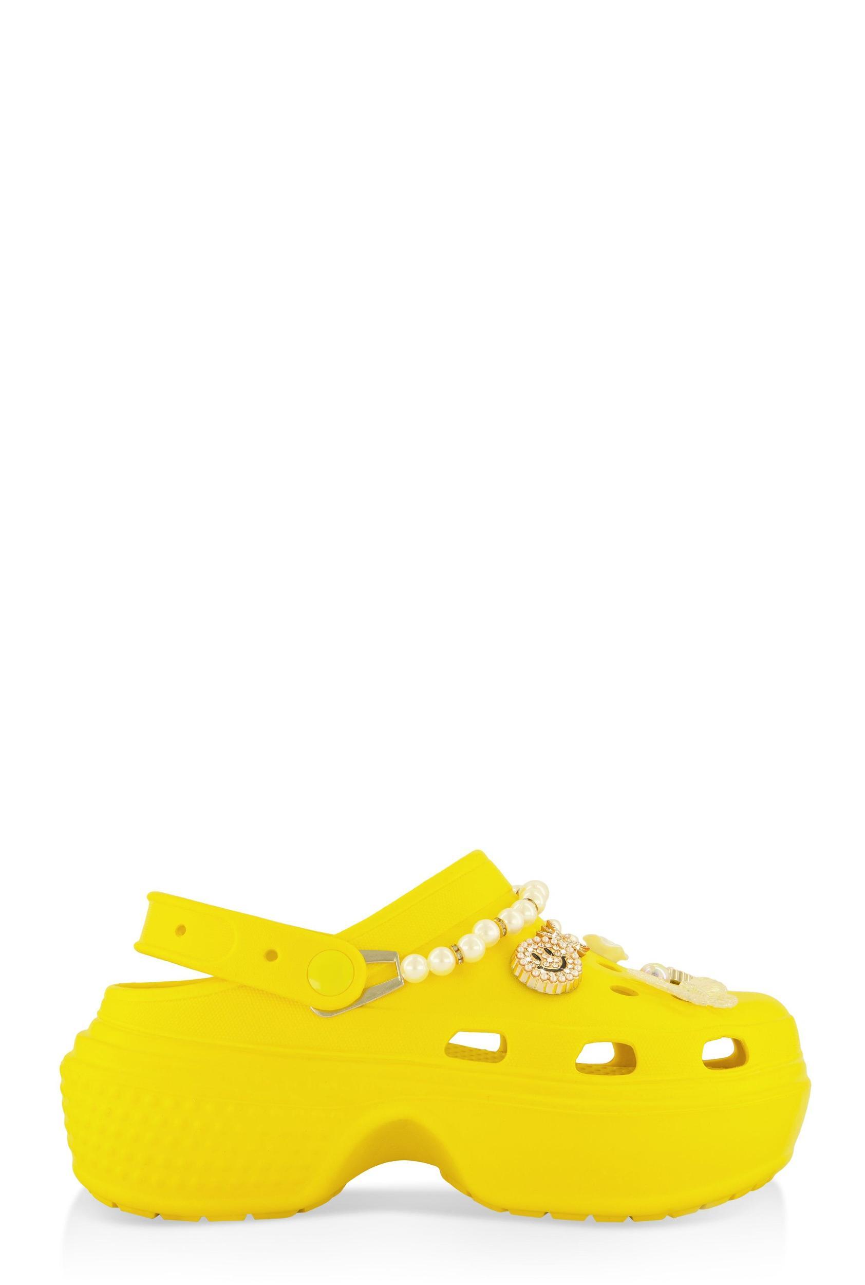 Womens Studded Charm Platform Clogs Product Image