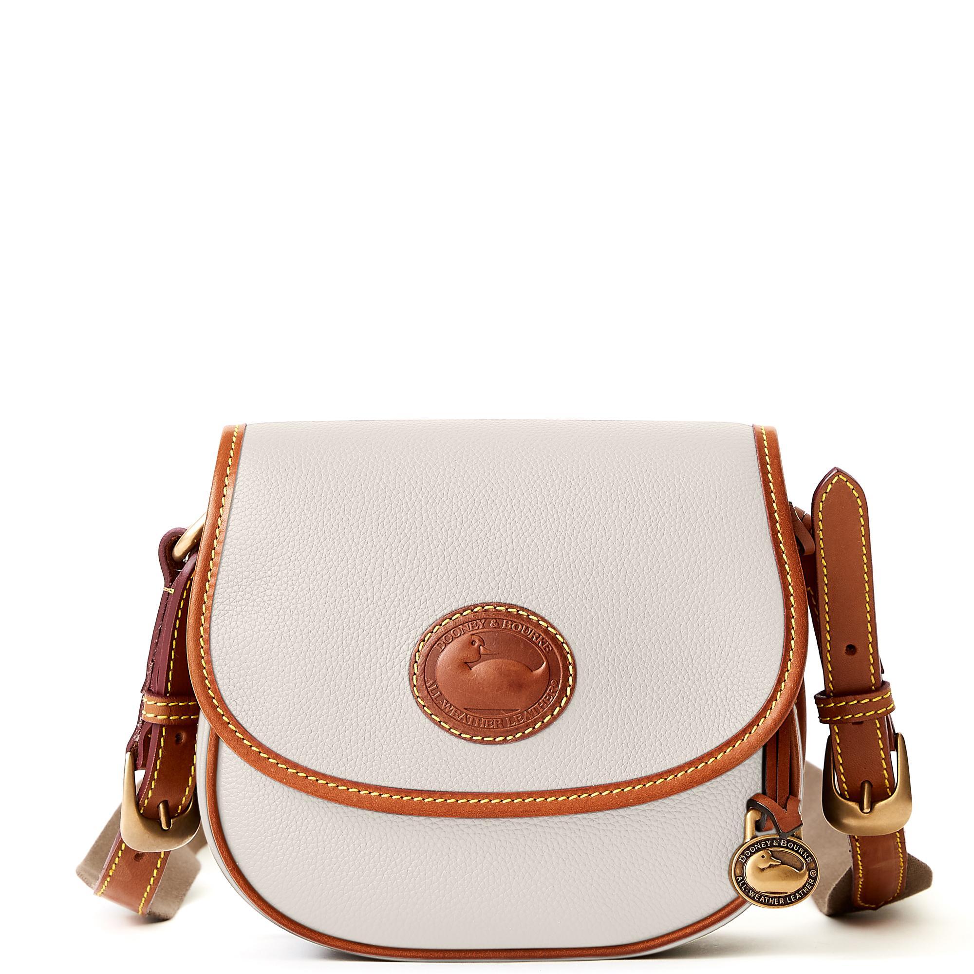 Dooney & Bourke Womens All Weather Leather 3.0 Saddle Crossbody 20 Bag in Vanilla Product Image
