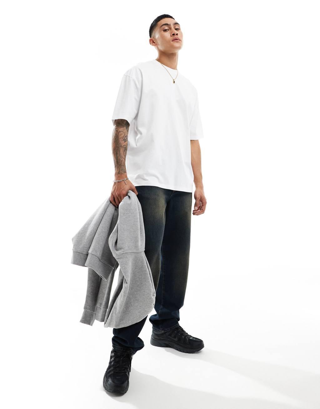 ASOS DESIGN oversized t-shirt in white with back text print  Product Image