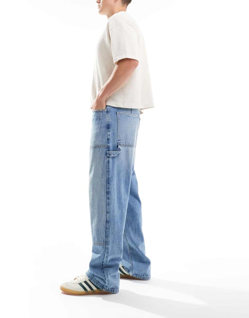Bershka carpenter jeans in denim blue  Product Image