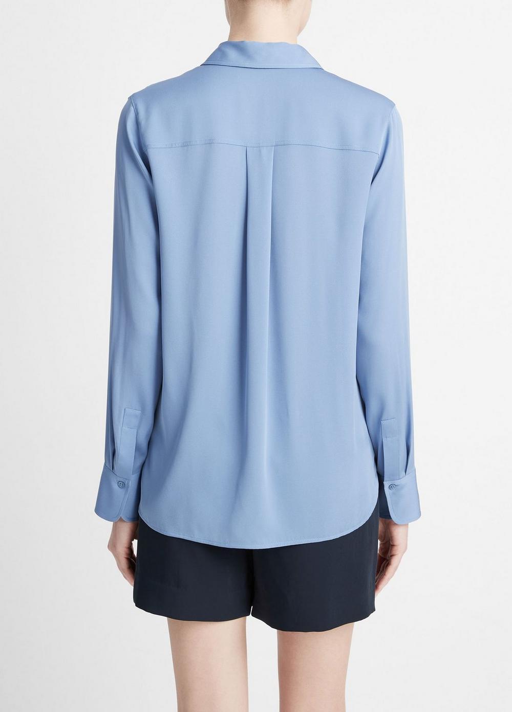 Womens Silk Slim-Fit Blouse, Azure Gem, Size XXS Vince Product Image