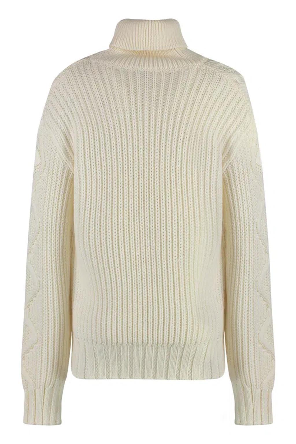 MONCLER Virgin Wool Turtleneck Sweater In Green Product Image